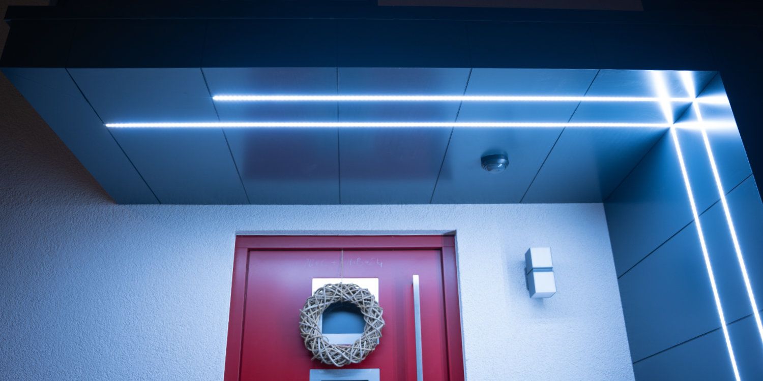 Überdachung Haustür mit LED